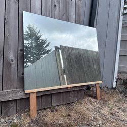 Large Glass Vanity Mirror, over-Dresser attachments