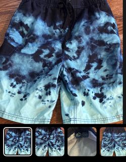 Kanu Surf Boys Tie Dye Board Shorts Blue/Black L 14/16 Polyester Beach
