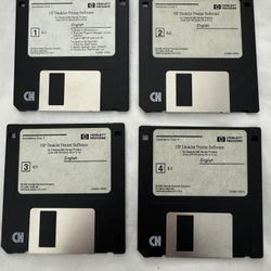 Vintage HP DeskJet 680 Series Printer Software 4 Floppy Disks