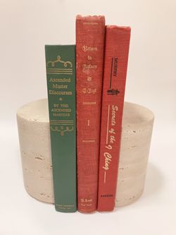 Mid Century Modern Travertine Marble Bookends