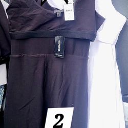 2-Romper Dresses Blk & Wht