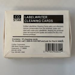 Vintage CoStar LabelWriter Cleaning Cards 60622 Sealed 10 Pack Fits DYMO LabelWriter