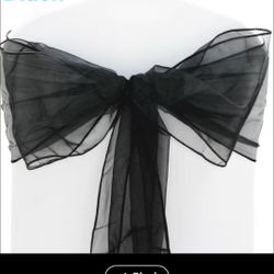 Black Organza Chair Sash 