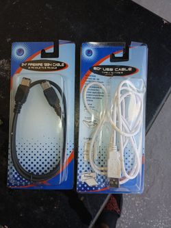 24" Firewire 1394 Cable and 60" USB Cable. New in packaging.