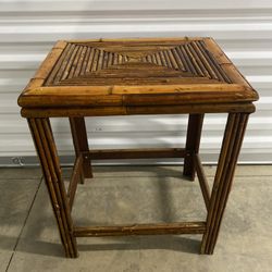 Bamboo Rattan End Table 