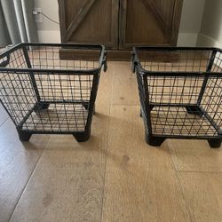 Set of 2 pretty wire baskets 12” X 12”