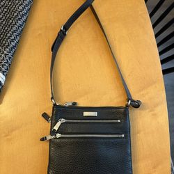 Black Leather Crossbody Purse , Cole Haan