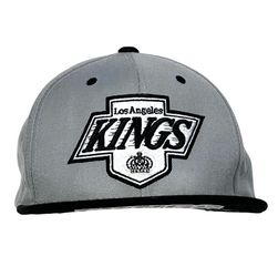 Mitchell Ness Los Angeles Kings Strapback Hat One Size Grey Black NHL Cap