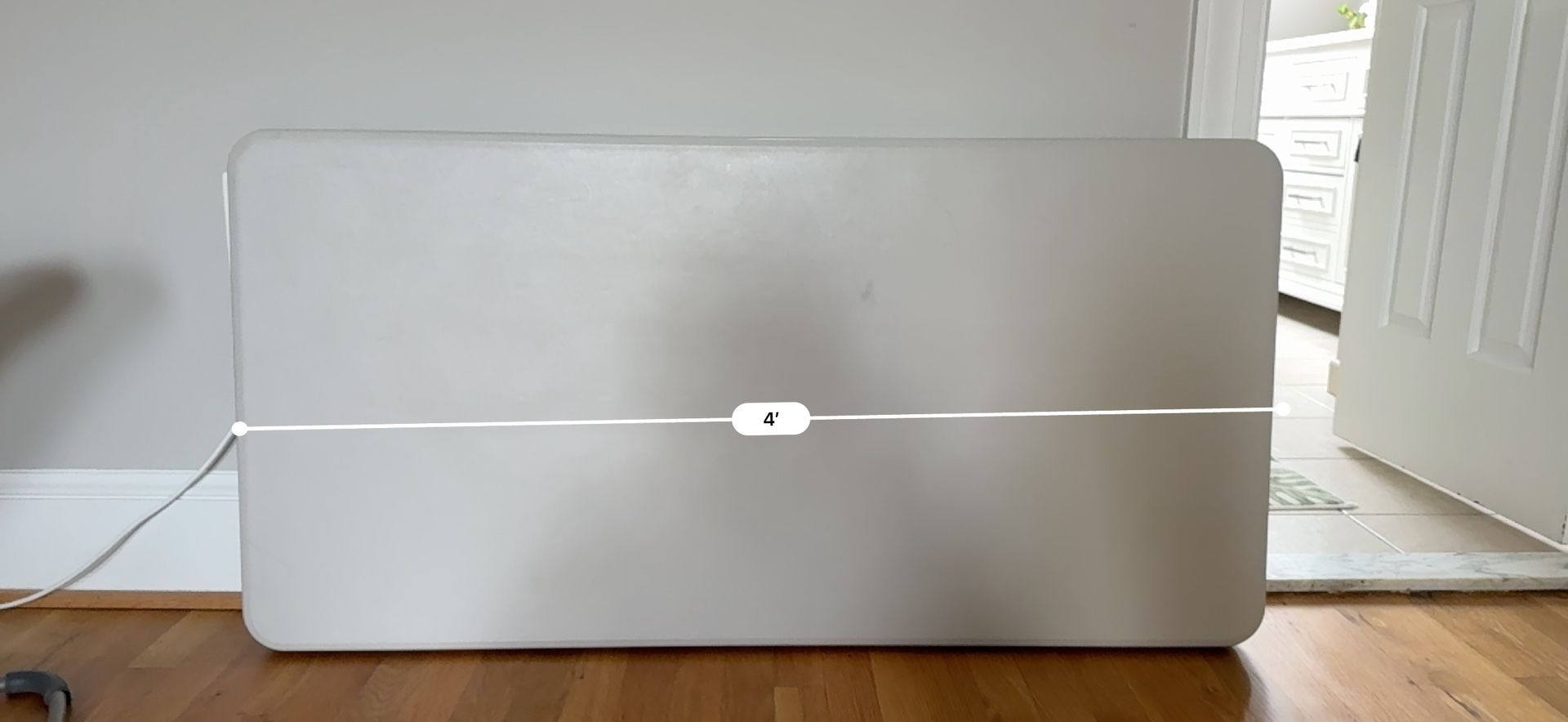 4-Foot Commercial Adjustable Folding Table, Almond 48" W x 24" D
