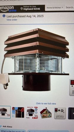 Chimney fire place exhaust fan