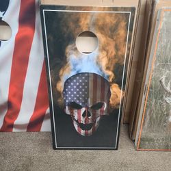 American skull cornhole boards 