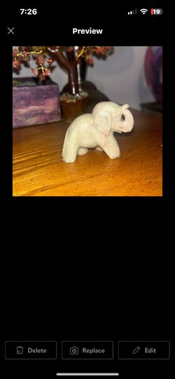 Jade Sculpted Elephant Figurine 