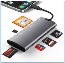 USB-C Multi SD Card Reader,CF SD TF XD MS M2 Card Adapter for Phone Laptop Memory Stick Pro Duo/Micro SD Card Reader Adapter for Phone/Pad USB C Devic