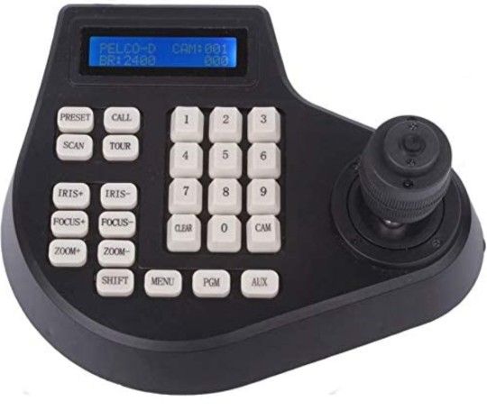 EVERSECU Mini PTZ Camera Analog Keyboard with 4D Joystick, PTZ Speed Dome Camera Controller with RS485 Input