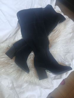 Over the knee leather cowgirl riding boots