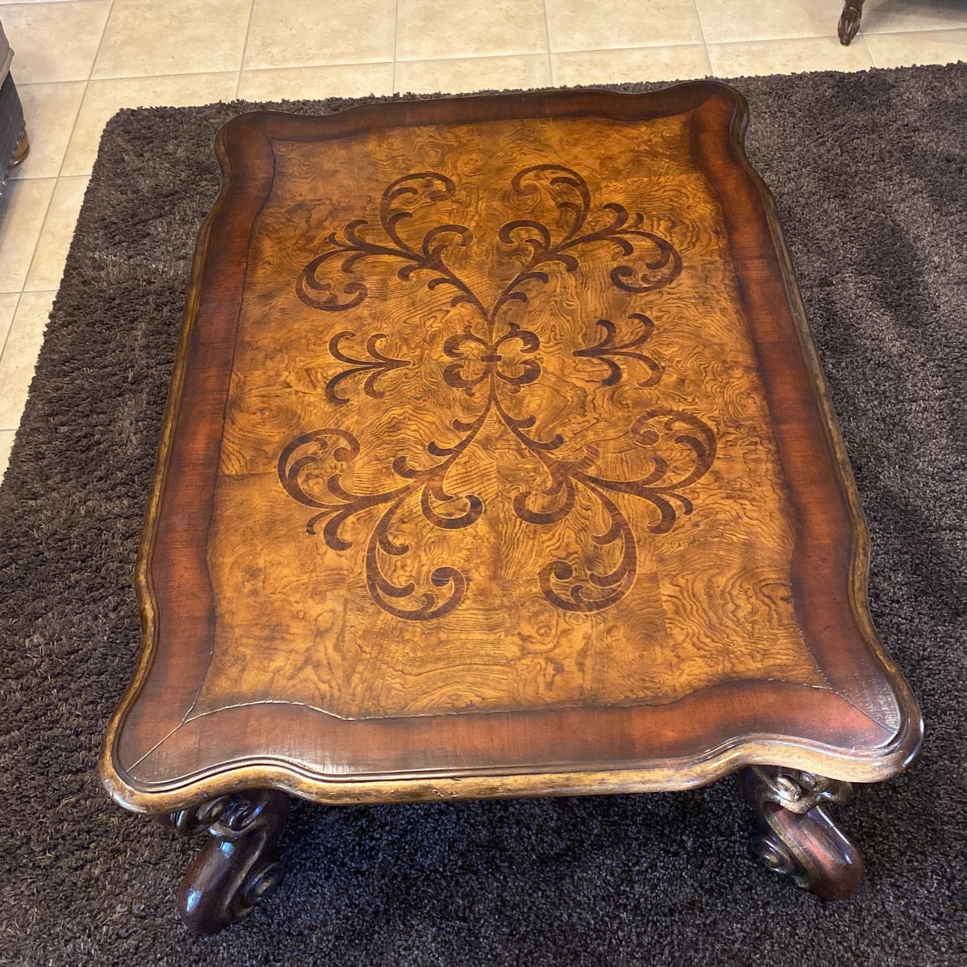 Solid Inlaid Wood Coffee Table