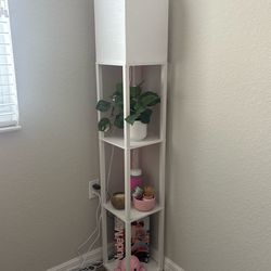 White Shelf with Lamp