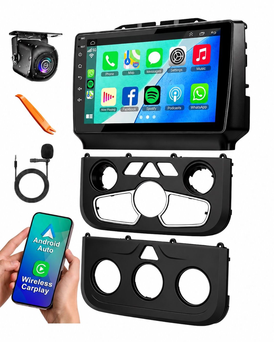 9” aCar Stereo for Dodge RAM 1(contact info removed) 3(contact info removed)-2018 CarPlay GPS Bluetooth