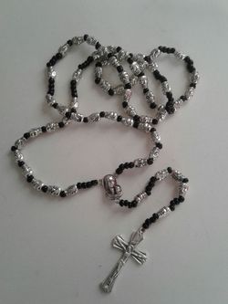 Black & Silver Skeleton Rosary