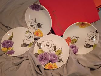 Kate Spade Charcoal Floral Tidbit Plates