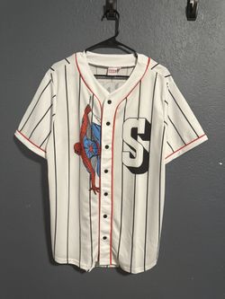 New With Tag White Marvel Spidermen Basball Jerseys Size Large