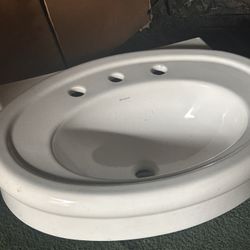 Kennel oval three hole deep bathroom sink