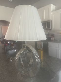 Table Lamp with Crystal Ring Base