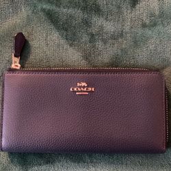 COACH ZIP WALLET FOR PURSE CLUTCH NAVY BLUE