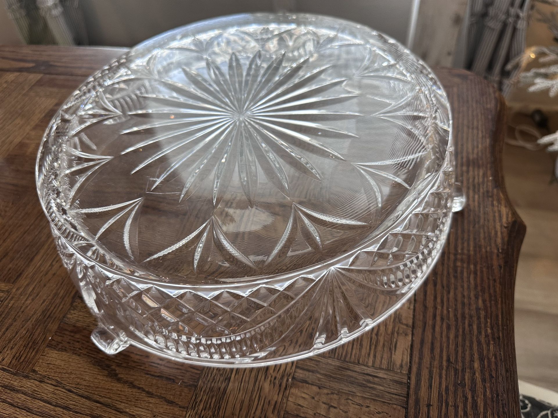 Big, Beautiful, crystal cake plate stand