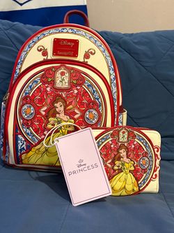 Loungefly Disney Beauty and the Beast Belle Stained Glass Portrait Mini Backpack