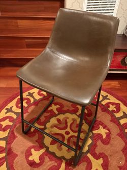 Counter height bucket bar stool (1) - brown