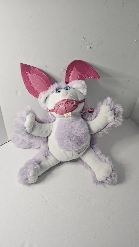 Vintage Fisher Price Purr-tenders Purple Cat W Bunny Ears