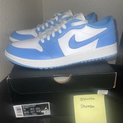 Jordan 1 Low Golf ‘White And University Blue’ Size 11 Used 