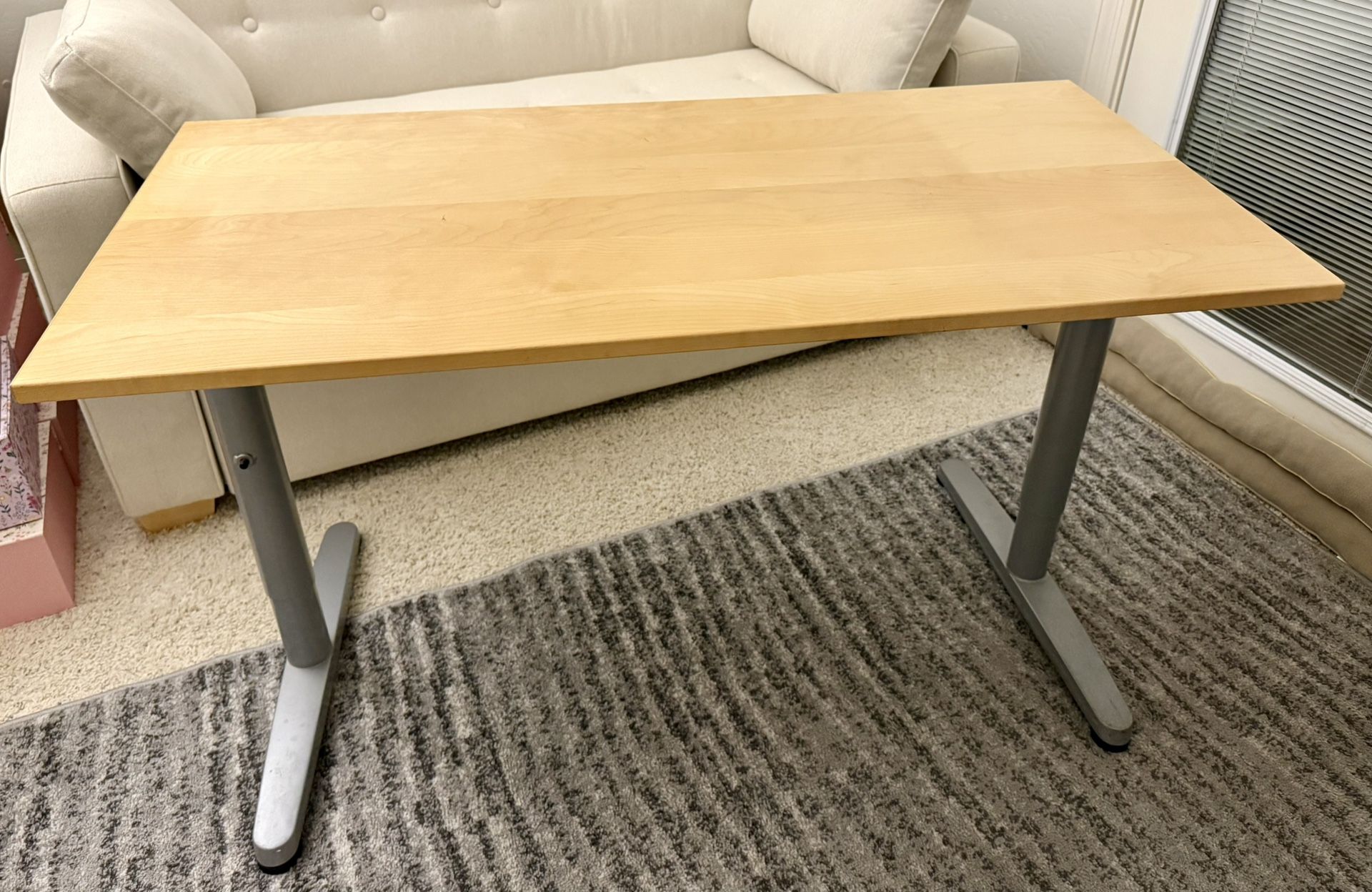 DESK-Ikea Galant- Birch wood (maple colored)/Gray Metal