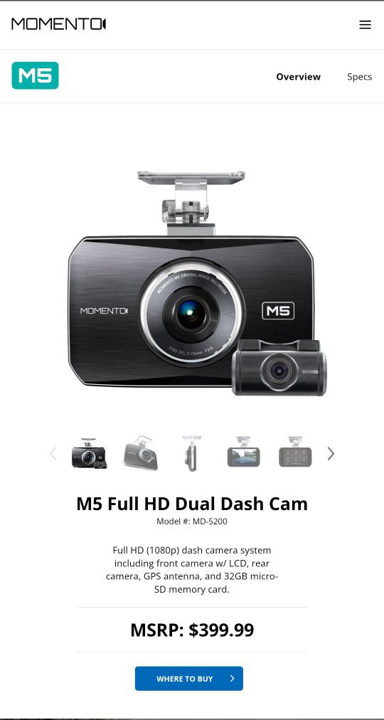 M5 Full HD Dual Dash Cam