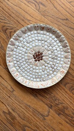 Vintage Heart Rock Decor Plate 