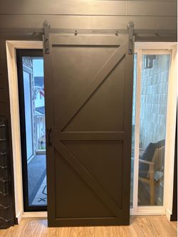 Modern Sliding Barn Door with Heavy-Duty Hardware – Excellent Condition