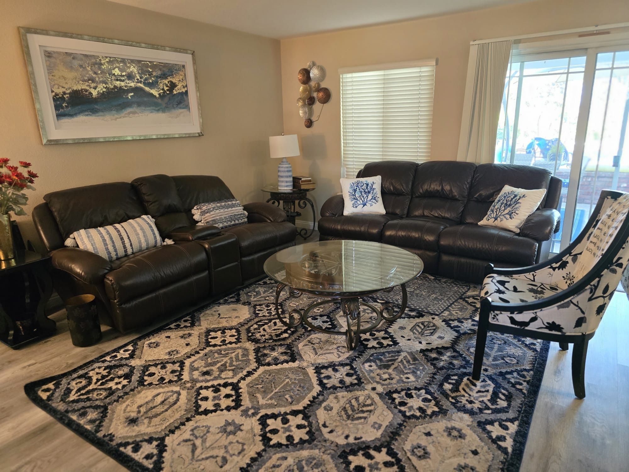 Leather Sofa Set , Center Glass table, Side Table…