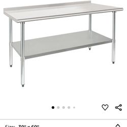 Hardura Stainless Steel Prep Table With Backsplash