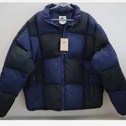 NEW WITH TAGS NIKE Checkered Therma-FIT Puffer Jacket Men's XL Blue/Black
