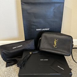 YSL Lou Camera Bag – Smooth Black Leather – Authentic – $950