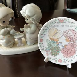 PRECIOUS MOMENTS Figurine AND Plate