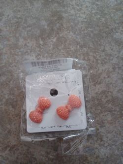 Boutique Collection Pink Bow Stud Earrings