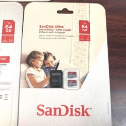 Micro SD 2-pack memory cards 64GBs