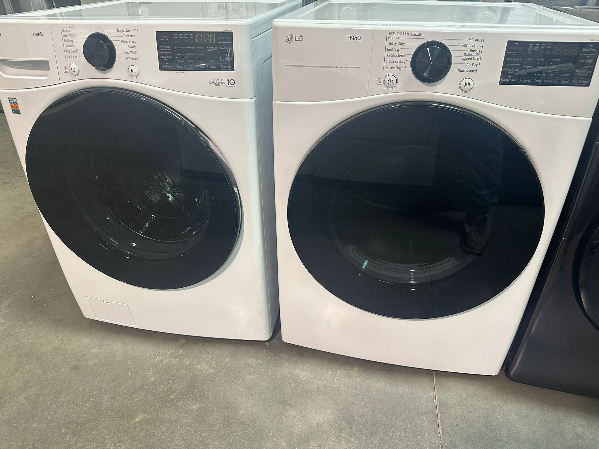 LG Stackable Front Load Washer And Dryer Set In White
