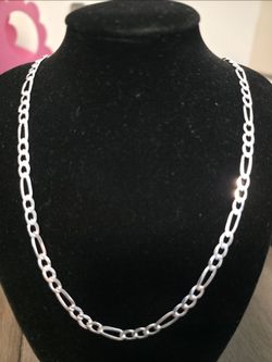 24" 5mm 925 Sterling Silver Figaro Chain 16.1g