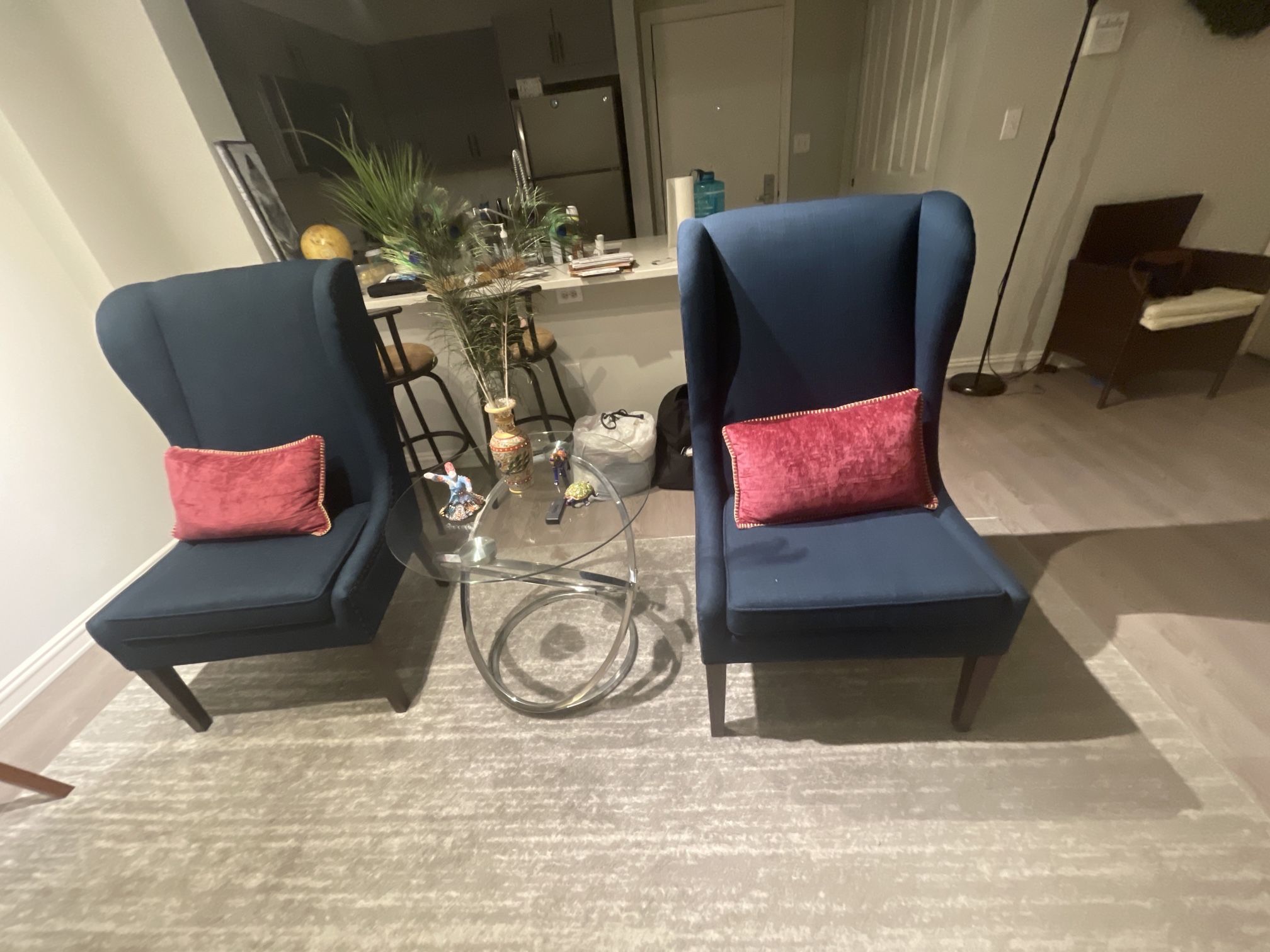 Beautiful blue Accent Chairs! Set Of 2 - Cushions Complementary
