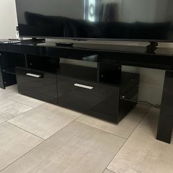 Black TV Stand / Media Console | Modern Entertainment Center