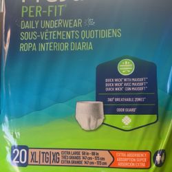 8 unopened Prevail Per-Fit Daily Underwear XL (20 count) 