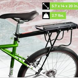  Bicycle Cargo Rack, Rear Rack for Bicycle fits Most Mountain Bikes and Road Bikes for Bike Luggage Rack, Lightweight Aluminum Alloy Quick-Connect 